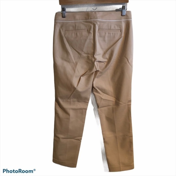 Ecru Straight Leg Mid Rise Contrast Trim Trouser - Picture 2 of 4